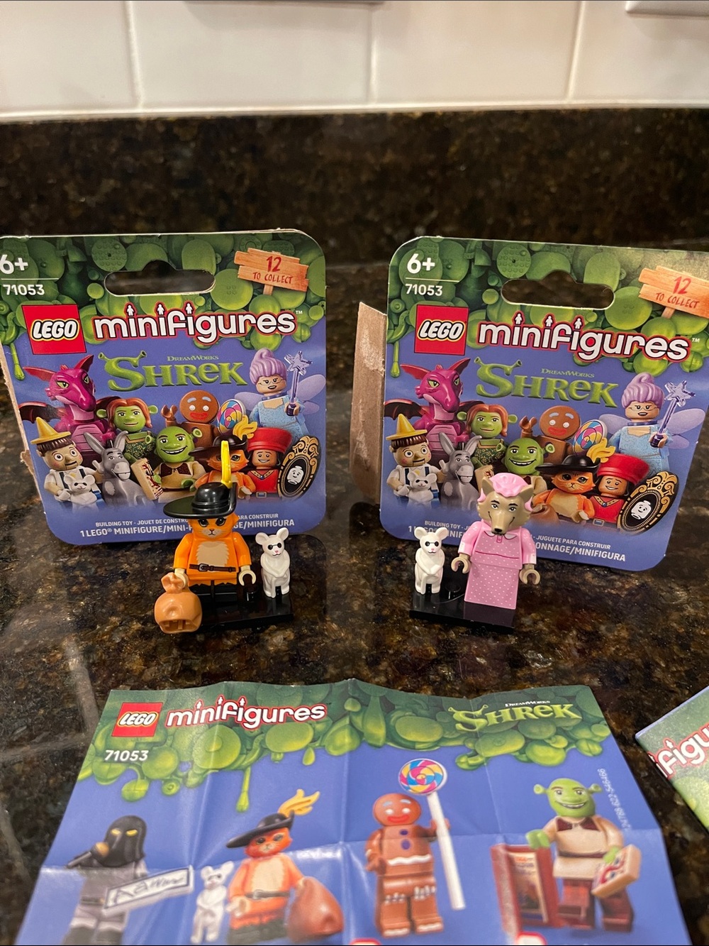 Lego Shrek Minifigures with Puss in Boots and Big Bad Wolf (and 2 mice) Figures
